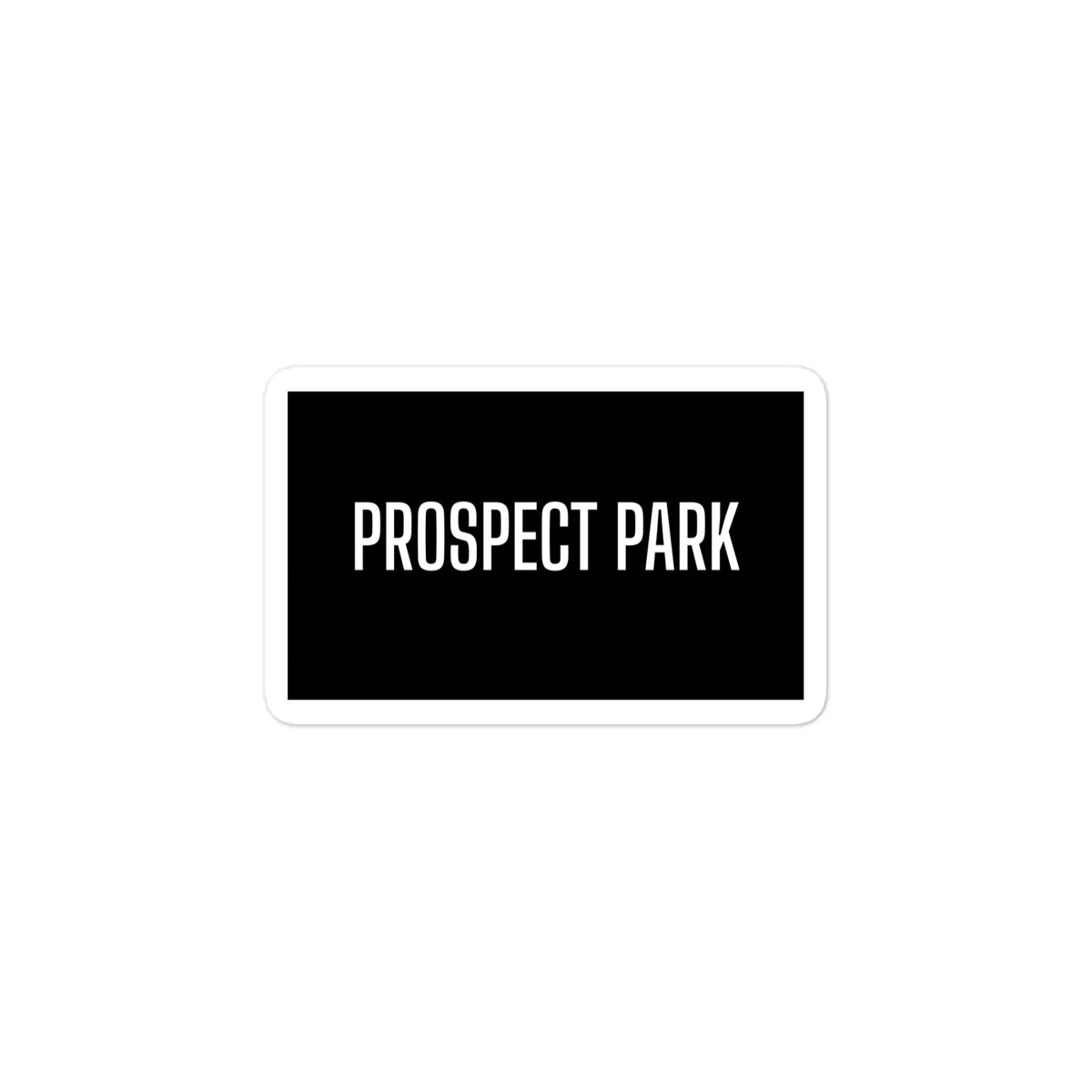 PROSPECT PARK sticker, black with white lettering